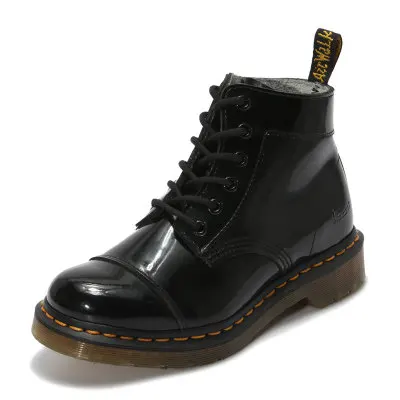 

Sales of new boots fall and winter single shoes leather bright patent leather lace-up flat male and female student boots