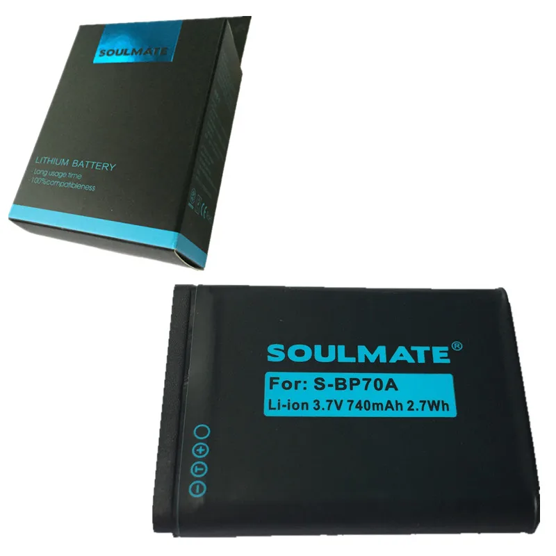 SOULMATE BP-70A BP70A комплект литиевых батарей BP 70A BP70A цифровой Камера Батарея для samsung PL80 ES70 SL50 SL600