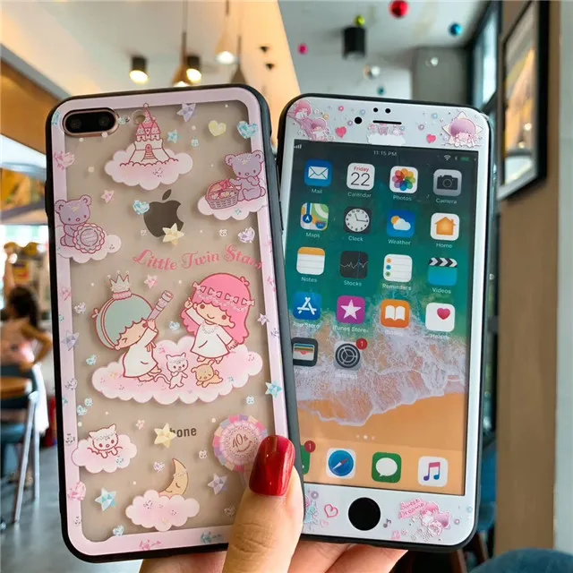 Marie Cat Чехол из закаленного стекла для телефона для iPhone 6S 6 7 8 Plus XS Max XR XS X защита экрана 9H защитное стекло - Цвет: 2