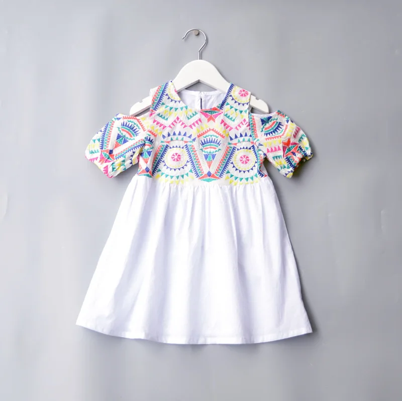 Wholesale2019 для малышей, одежда для девочек летние платья милое детское Хлопковое платье с коротким рукавом и вышивкой в стиле принцессы dress2-6Y Vestid