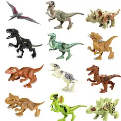 12 шт. Парк Юрского периода Indoraptor DIY динозавры тираннозавр рекс Модель Строительный блок действие для Детские модельные игрушки подарок