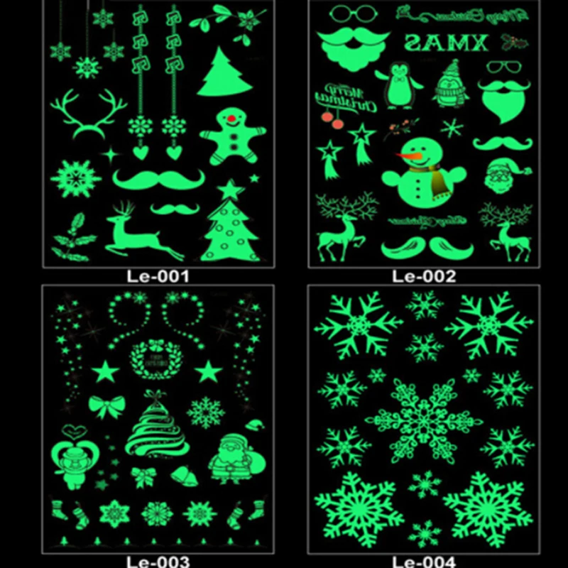 

Party Decoration Luminous Temporary Tattoo Stickers Christmas Carnival Party New Year Decor Christmas Decorations