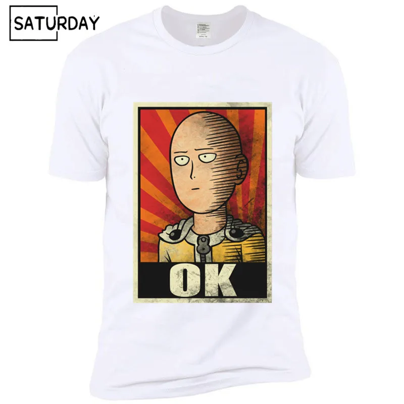 Аниме One Punch Man печатная Мужская футболка модная классная удобная мужская футболка Повседневная футболка для мужчин - Цвет: TB234c