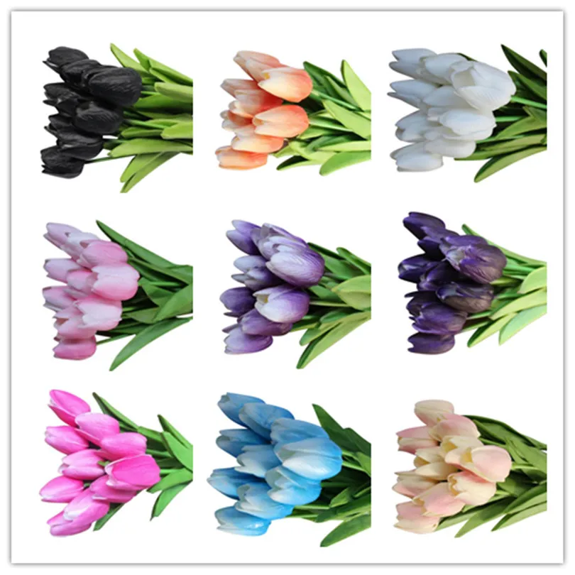 

30pcs Real Touch Tulip Artificial Tulip Fake PU Tulips Flower for Wedding Centerpieces Party Decorative Flowers