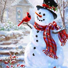 Снеговик DIY живопись по номерам 24 Цвета Пигмент кисть Искусство Ручная роспись креативная цифровая картина маслом