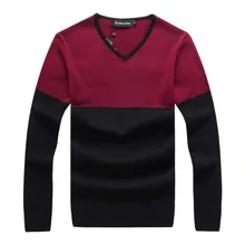 RICHARDROGER New Men’s Long-sleeved Sweater Slim V-neck 2017 Autumn And Winter Sweater 071