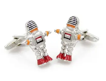 

New Fashion Creative Robot Cufflinks Enamel Carver Cuff Links Cuff Buttons Stud Men Gift Jewelry Accessory Wholesale 10pairs/lot