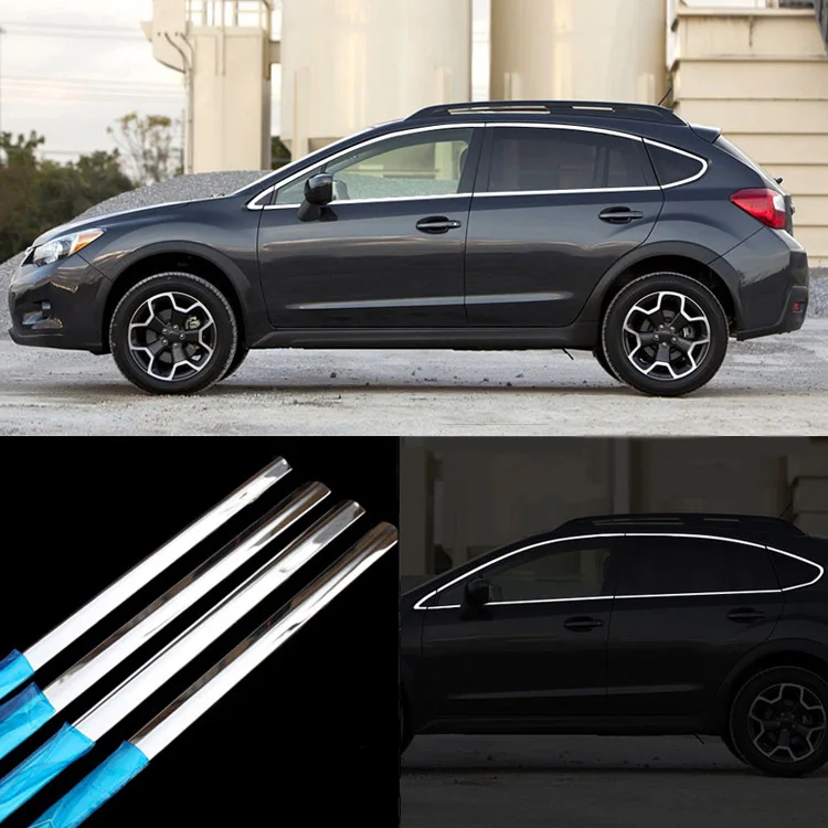 

12pcs Stainless Steel Door Window Frame Sill Molding Trim For Subaru XV 2012-2014