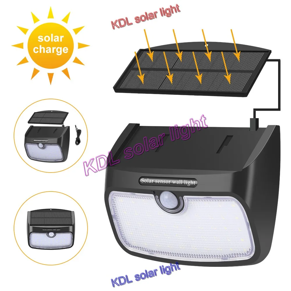 3 шт./партия 48 Светодиодный s сплит солнечная панель Крытый свет PIR движения радар Смарт 118 светодиодный 1000LM водонепроницаемый Тор для сада задняя дверь шаг S