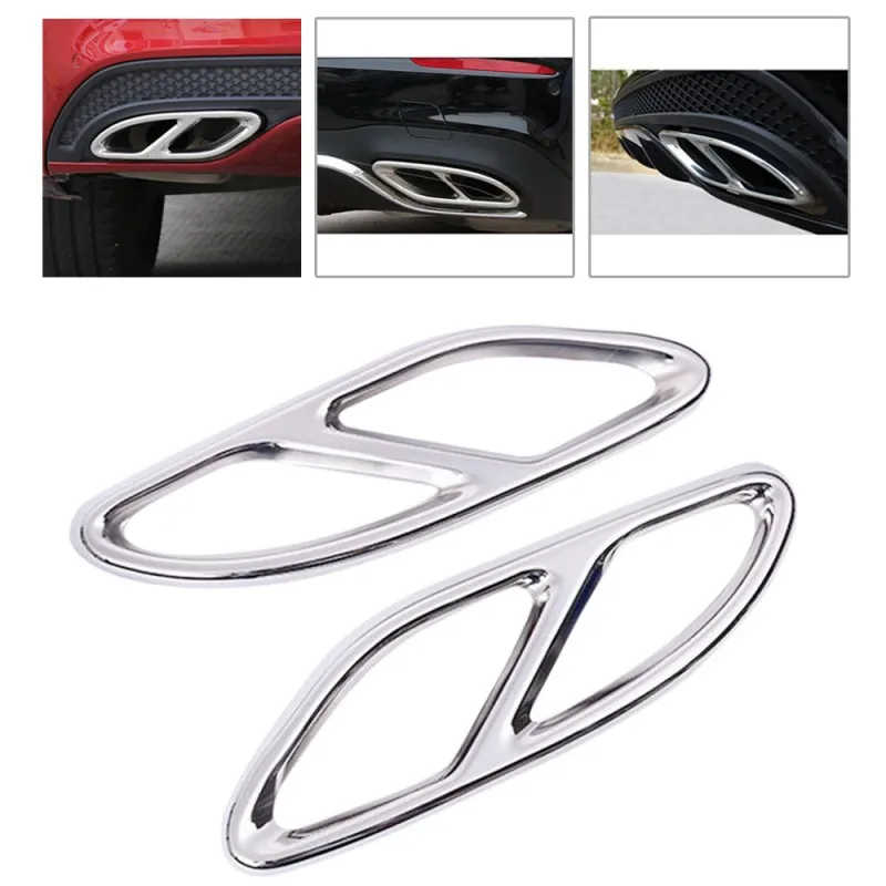 2PCSx Rear Cylinder Exhaust Pipe Cover Trim For E Class W212 W213 14
