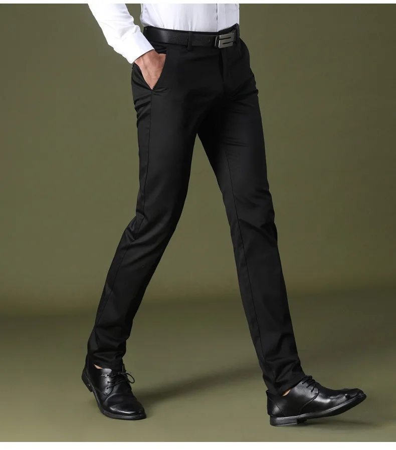 NIANJEEP весенние и осенние деловые повседневные брюки мужские модные облегающие мужские брюки на молнии высокого качества мужские классические брюки