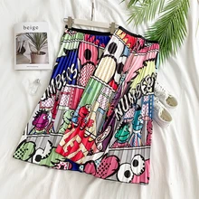 Весенняя женская юбка с завышенной талией, крутая цветная Женская плиссированная юбка Saias Faldas, модная женская длинная юбка Jupe Femme