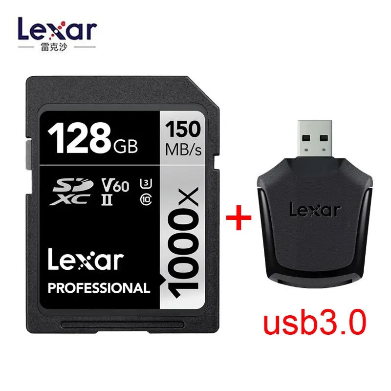 Lexar 150 МБ/с. 16 Гб оперативной памяти, 32 Гб встроенной памяти SDHC 1000x SD Card 64 Гб 128 256 SDXC UHS-II U3 флэш-карта памяти для 3D 4K цифровой Камера