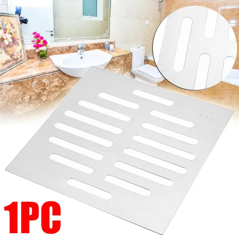 6"/15cm Rustproof Bathroom Drain Cover Stainless Steel Floor Drain Linear for Kitchen Shower Supplies Silver Filter Strainer