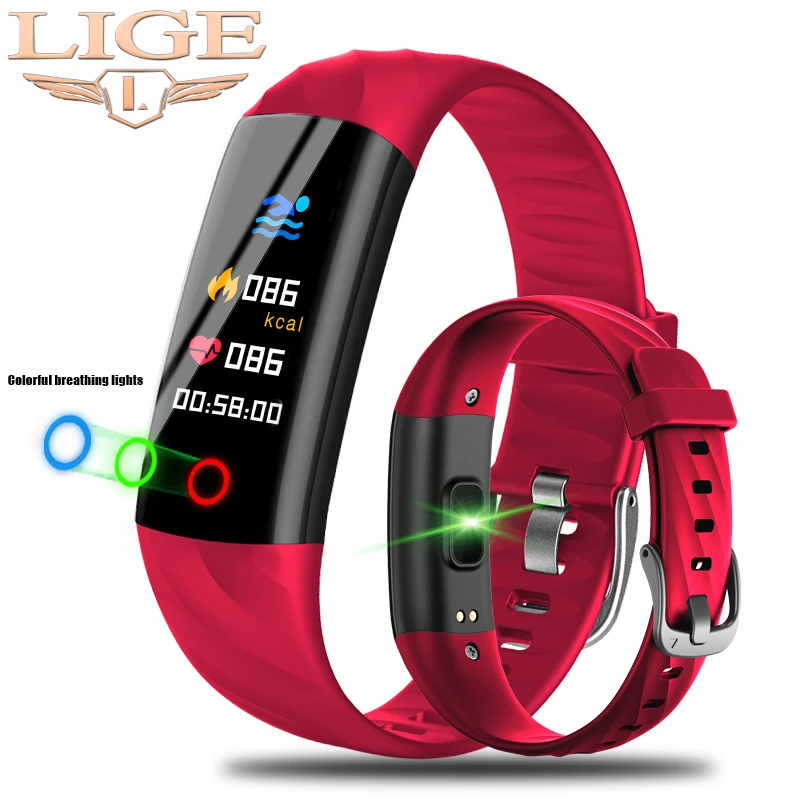  LIGE Smart Watch Women IP68 Waterproof Sport Bracelet Smart Fitness Tracker Blood Pressure Heart Ra - 32964953310