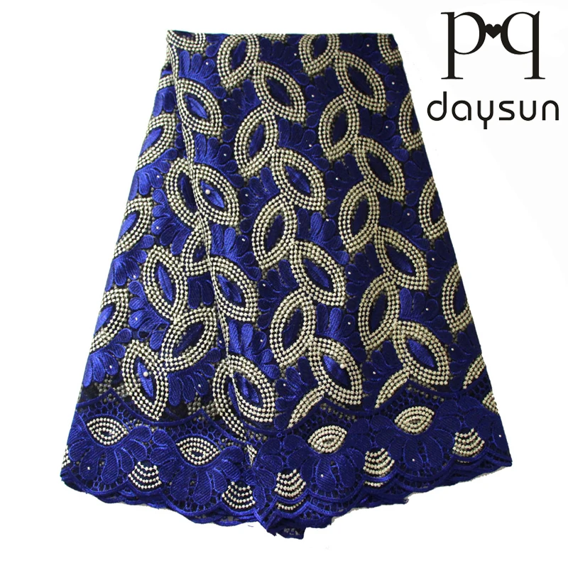 

African Lace Fabric Swiss Nigerian Lace Fushia Wine Gold Blue Nigerian French Lace Beaded Tulle Fabric Wedding Lace 5 yards 2018