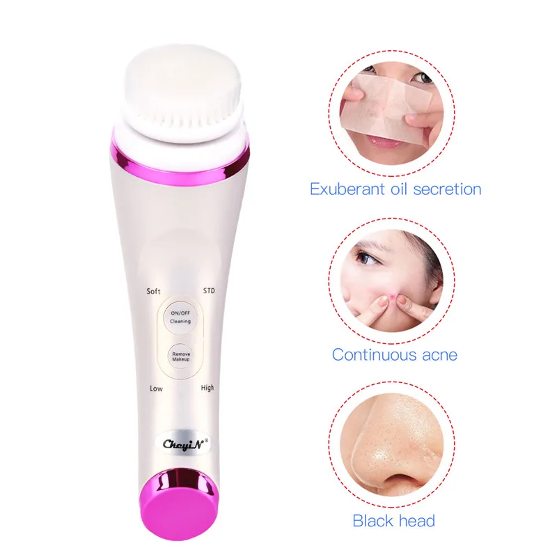 

Electric Face Brush Waterproof Ultrasonic Facial Cleaning Brush Silicone Vibration Face Machine Washing Skin Deep Cleaning Tool