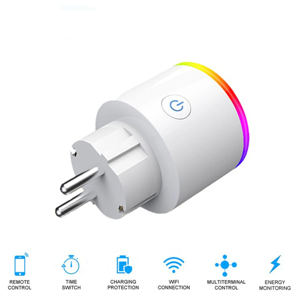 Wi-Fi Smart Plug Mini Homekit ЕС розетка мониторинг энергии 15A ЕС умная розетка Голосовое управление работает с Amazon Alexa Google Home