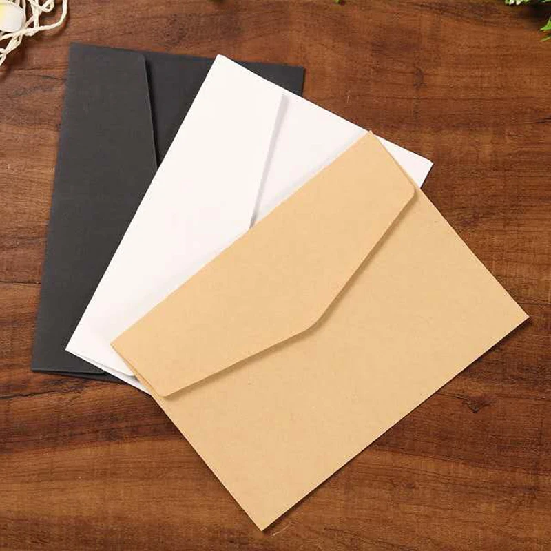 

8PCS / Black White Craft Kraft Paper Envelopes Vintage Envelope For Thank You Card Scrapbooking Gift Wedding Invitation Envelope