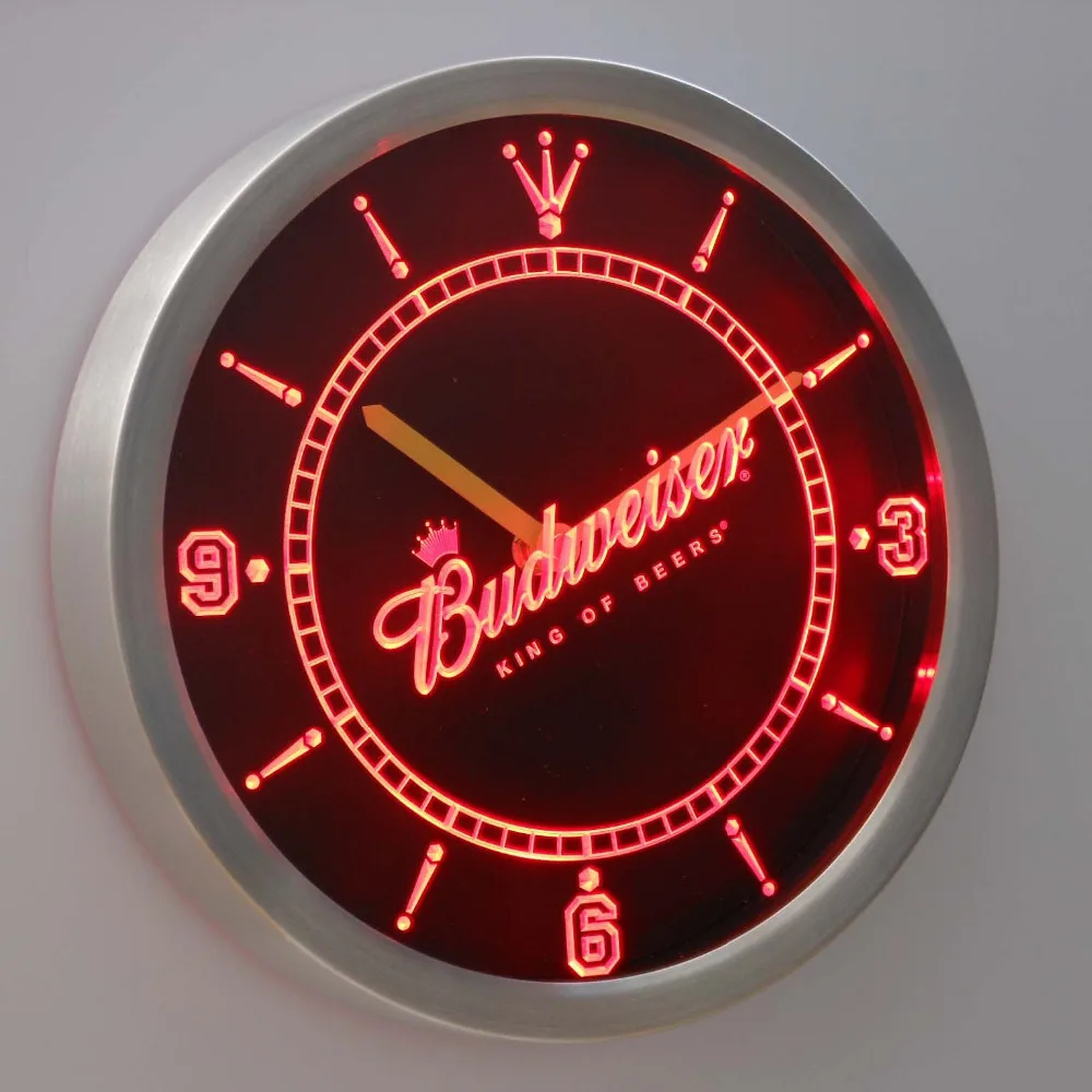 nc0467 Budweiser Beer Neon Light Signs LED Wall Clockin Wall Clocks