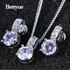 Bettyue-bijoux en Zircon cubique, couleur or blanc, charme à la mode, ensembles de bijoux, pour femmes, cadeaux de mariage floraux, nouvelle collection offre spéciale ► Photo 2/6