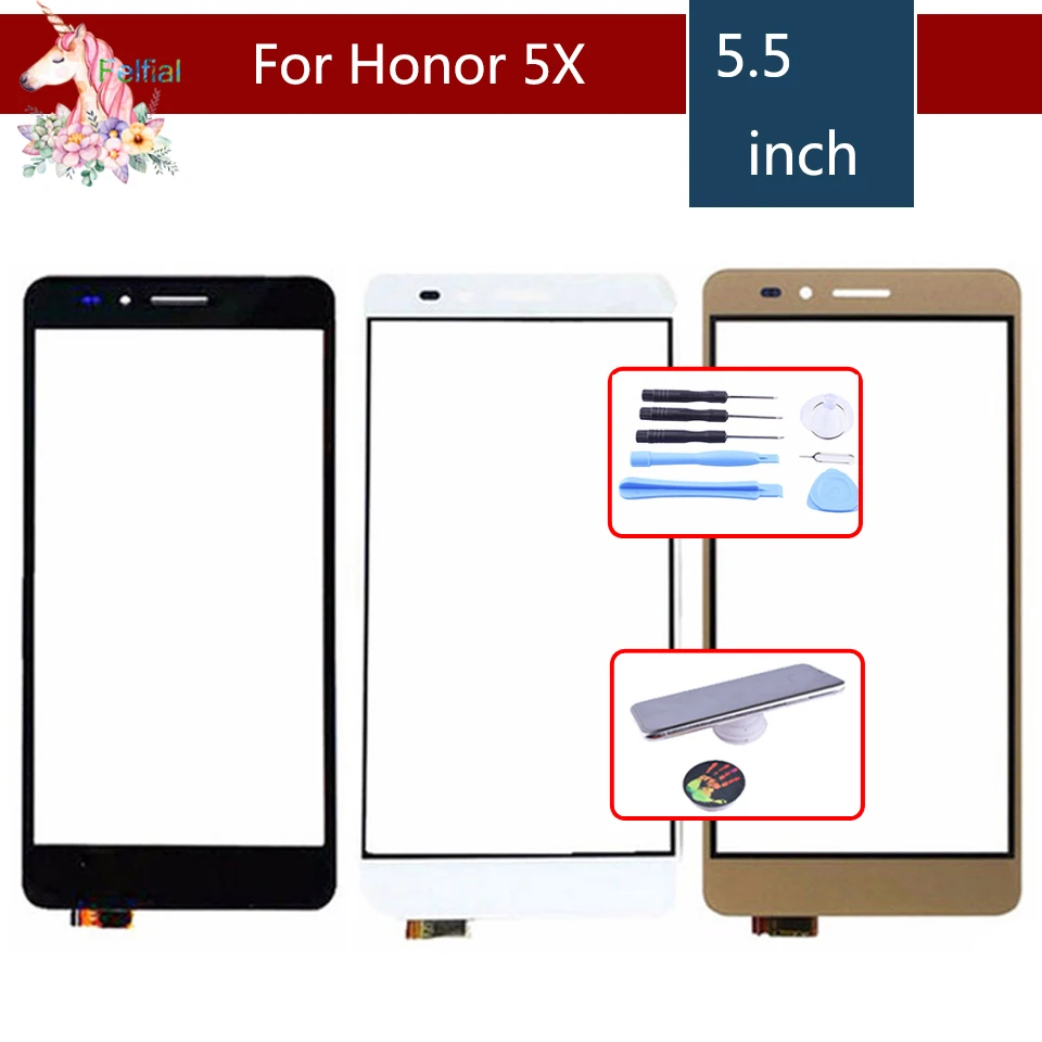 

5.5" For Huawei Honor 5X Honor X5 GR5 GR5W LCD Touch Screen Digitizer Sensor Outer Glass Lens Panel Replacement