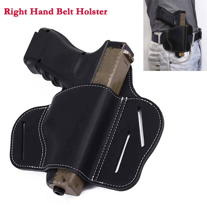 New Military Right Hand Leather Gun Holster Tactical Gun Belt Holster