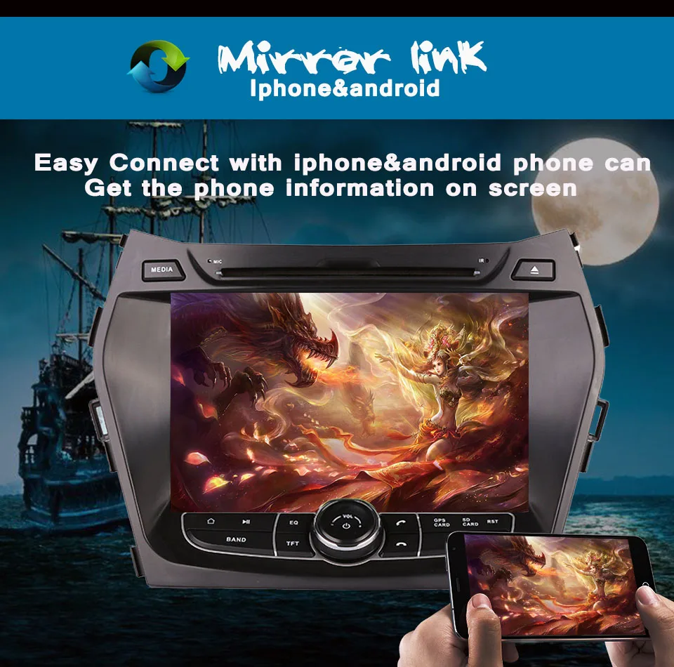 Cheap Auto 2 Din 4+64GB Android 9.0 Car dvd gps player For HYUNDAI IX45 2013 - 2018 SANTA FE santafe With WIFI Car multimedia Headunit 12