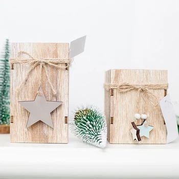 

Christmas Candle Holder Wood Candlestick with Hanging Star Home Christmas Wedding Centerpieces Centerpiece Candelabra 3DZT029