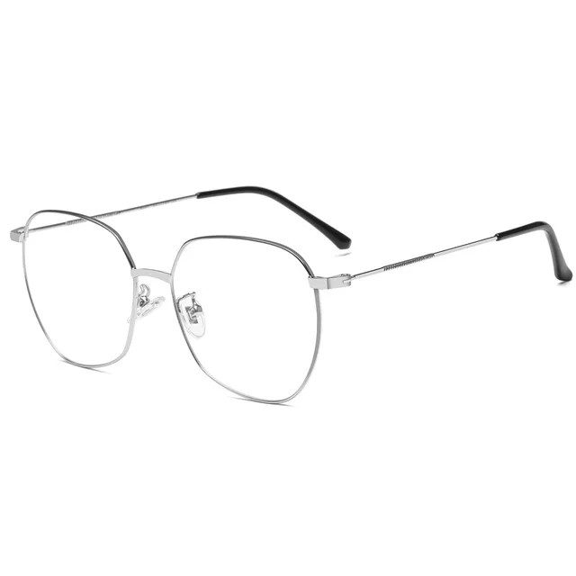 KATELUO унисекс очки оправа для женщин/мужчин синий свет блокирующие очки круглые прозрачные линзы сплав оправа очки 8001 - Цвет оправы: Серебристый