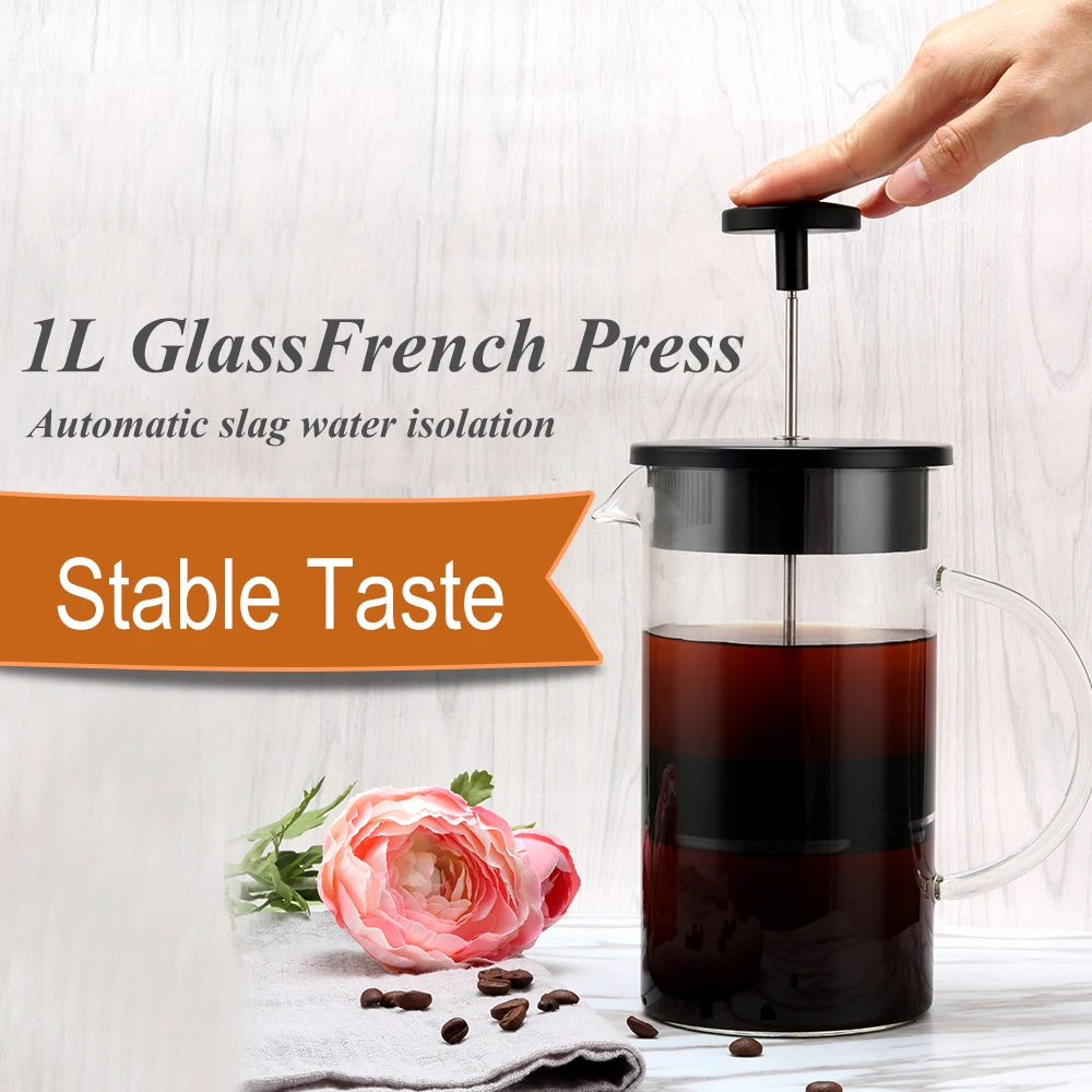 8 Cups 32 Oz Double Layers Stainless Steel Plunger 1000ML French Press