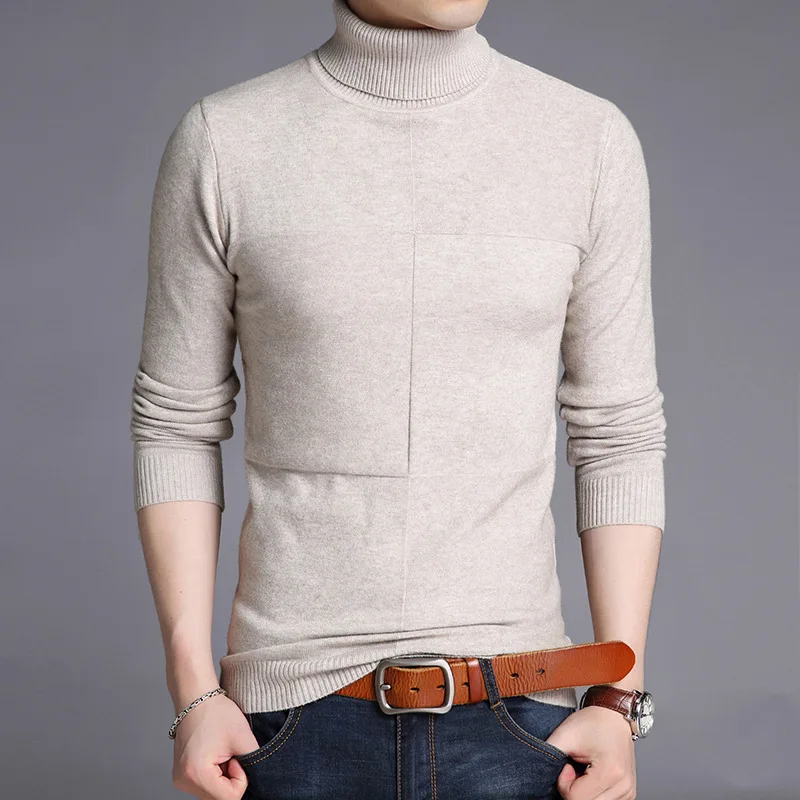 Best Price 2018 Autumn New Winter Men's Korean 7 Colors Turtleneck Pullover Sweater Male Warm Thickening Slim Fit Brand Knitted Pullovers