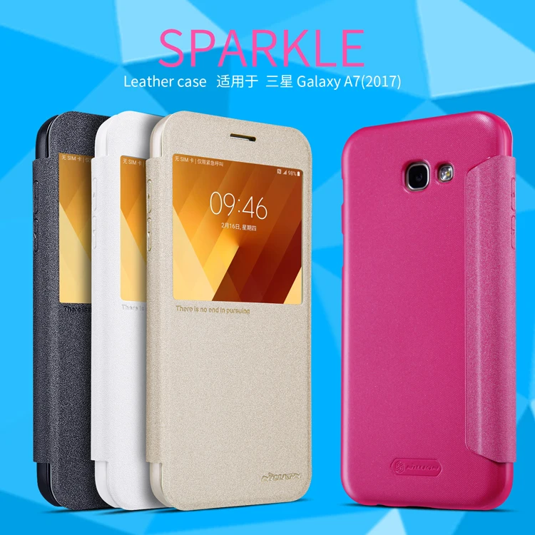 Case для Samsung galaxy a7 2017 a720f cover case NILLKIN Искра кожа телефон откидная крышка с Смарт окно |