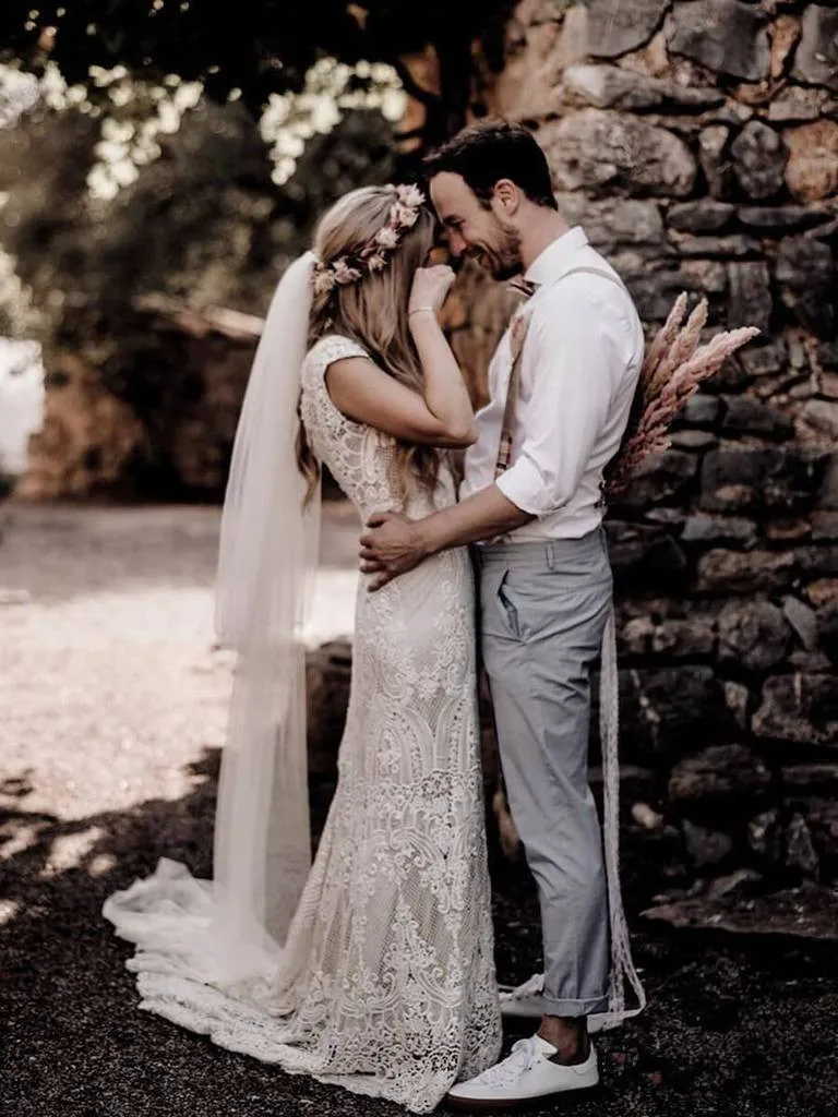 Robe De Mariage свадебное платье es Boho кружевное шикарное богемное свадебное платье свадебные платья Vestidos De Novia