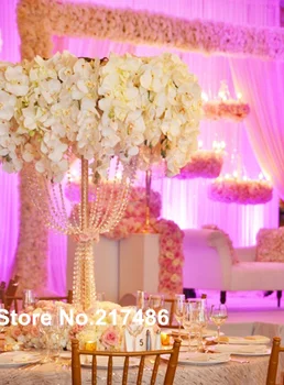

latest new style ,Crystal Flower Stand Wedding Centerpiece with Acrylic Bead sliver colour