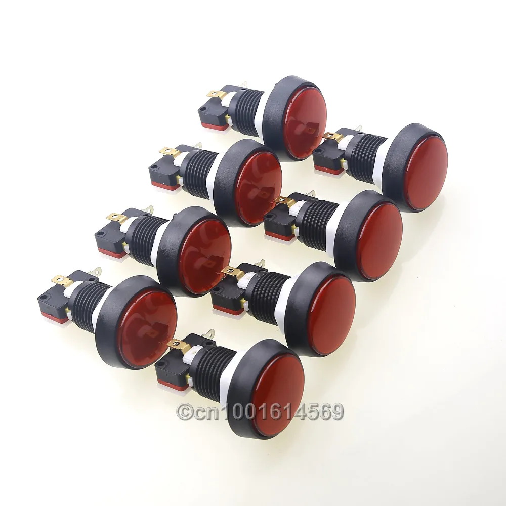8pcs Red Color Round Style Illuminated Button 44mm LED Illuminated