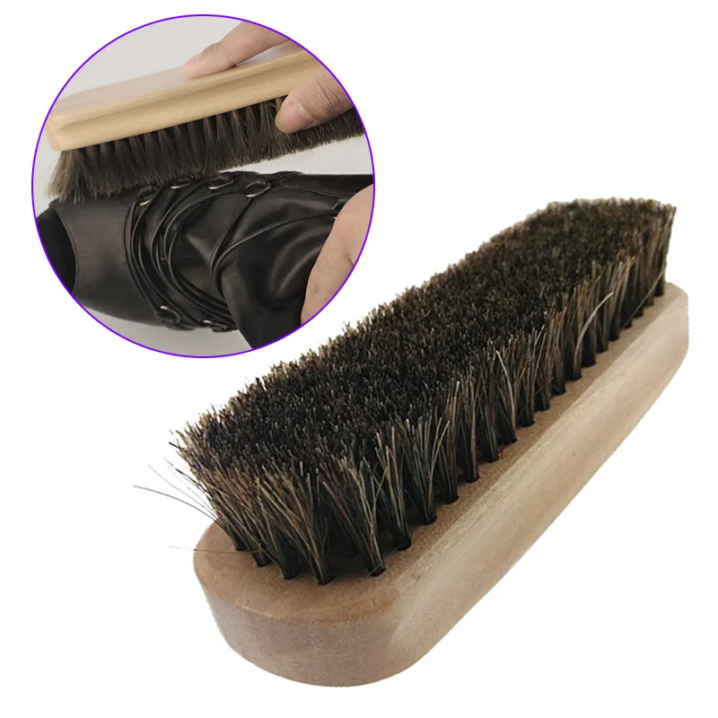 

Wooden Handle Shoes Shine Brush Polish Bristle Horse Hair Buffing Brush (with LOGO)