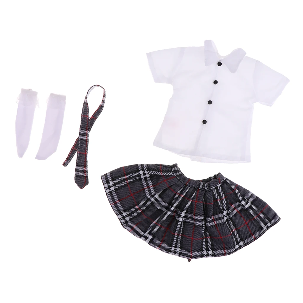 

Trendy Doll Clothing Suit Short T-Shirt & Short Skirt & Tie & Socks Gown Clothes Outfit for 1/3 BJD Dolls