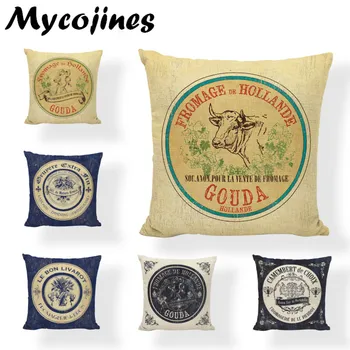 

Vintage Shabby Chic Wood Cushion Cover Fromage Camemert Plant Food Beautiful Image 45*45cm Decorate Home Office Sofa Pillow Case