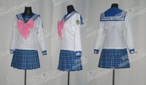 

Super Dangan Ronpa 2 Danganronpa Maizono Sayaka Cosplay Costume Lolita School Uniform tops+skirt+tie 11