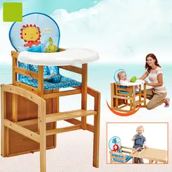 Маленький lourie Регулируемый Мультифункциональный детский деревянный обеденный стул краска детский обеденный стул