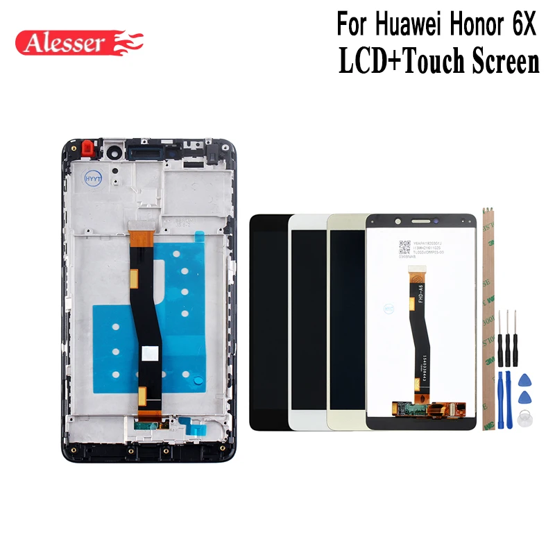 Alesser 5 дюймов для huawei Honor 6X ЖК дисплей + сенсорный экран рамка дигитайзер сборка EMU 4