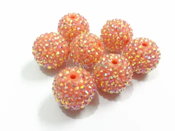 

22mm 100pcs/lot Coral AB Resin Rhinestone beads