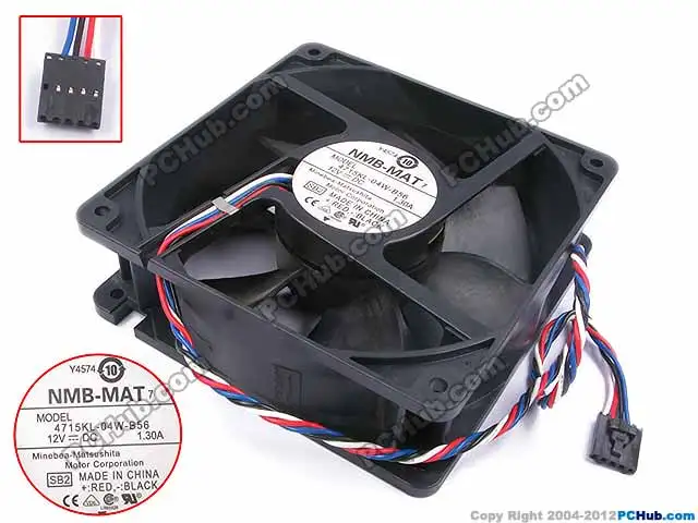NMB MAT 4715KL 04W B56 SB2 DC 12V 1.30A 4 проводной 120X120X38mm Сервер вентилятор охлаждения|square fan|server