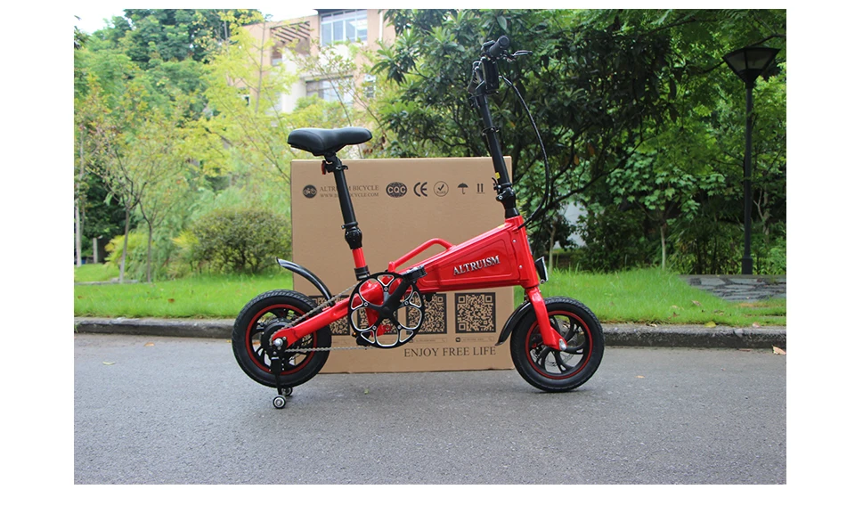 Clearance ALTRUISM A1 36V*350W Electric Bicycle Cycling Watertight Frame Inside Li-on Battery Folding ebike 20