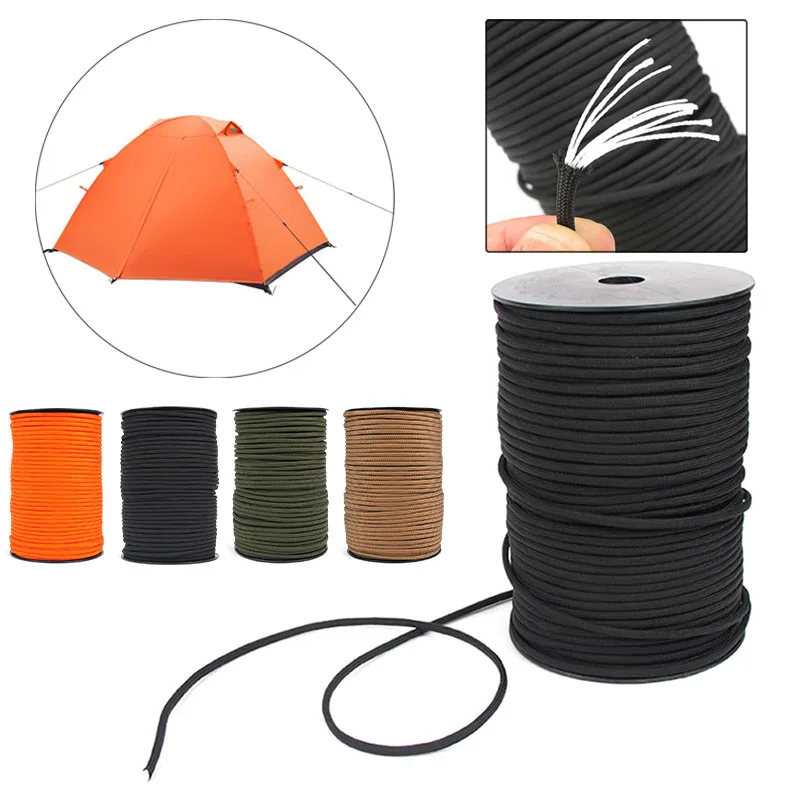 100m 4mm Sports Bowing Hiking Safety Climbing Rope 9 Strands Heavy Duty Parachute Lanyard Equipment Convenient