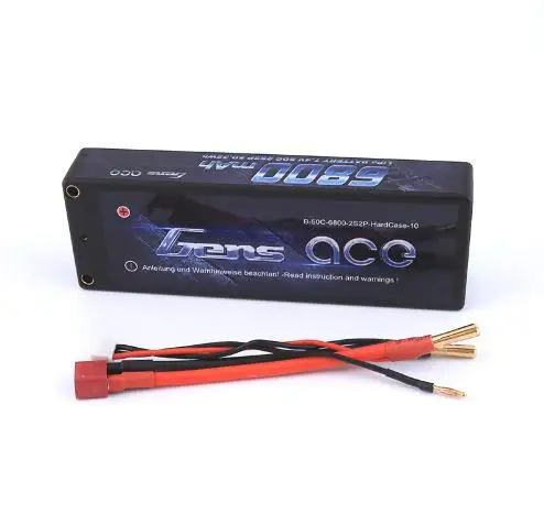 2 шт Gens ace 2S Lipo аккумулятор 6800 мАч 7,4 В Аккумулятор 50C Deans разъем для осевого RC автомобиля 1/8 1/10 жесткий кейс высокого разряда - Цвет: 4mm bullet to Dean