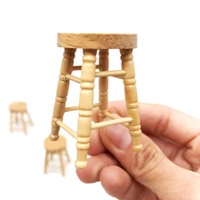 1/12 Миниатюрные аксессуары для кукольного домика, мини деревянный стул для моделирования, мебель, модели игрушек для украшения кукольного дома