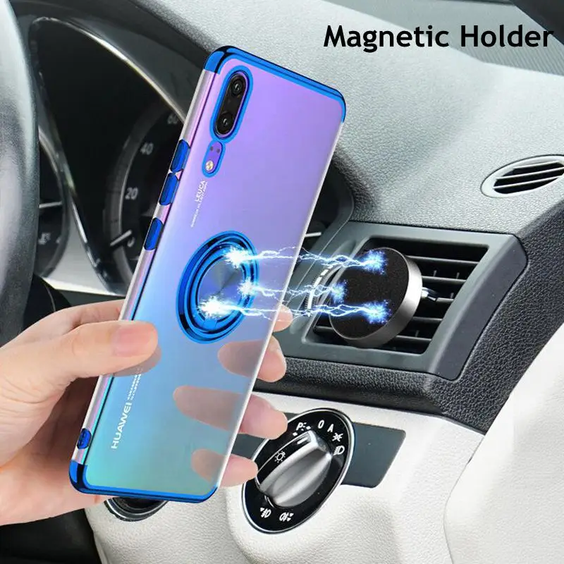 

Case For Huawei p30 lite p20pro p10lite Magnetic Metal Ring Cover For Huawei y9 2019 mate10 mate20 p20 lite nova4 nova3i Cases