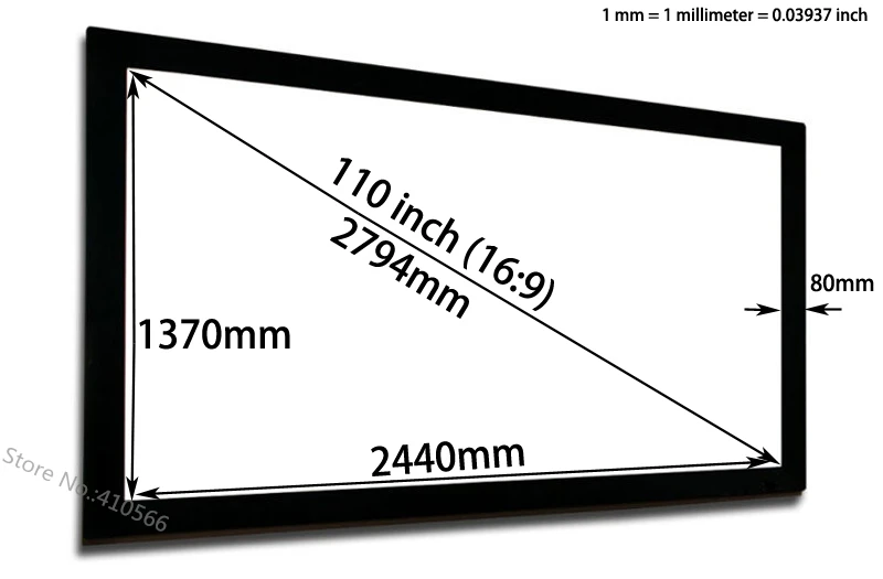 110 Inch Flat screen dimension
